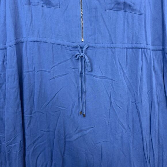 NWOT Torrid MINI TEXTURED RAYON SHIRT DRESS - royal blue plus size 5 - Picture 5 of 16